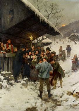 Winter Carolers Painting