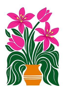 Floral arrangement in vase illustration