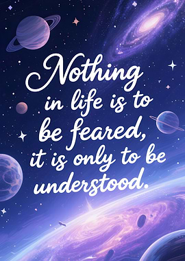 Science Quote: Nothing to Fear on Space Background