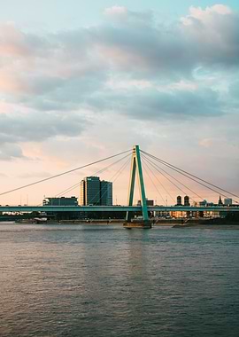 Bridge over River at Sunset