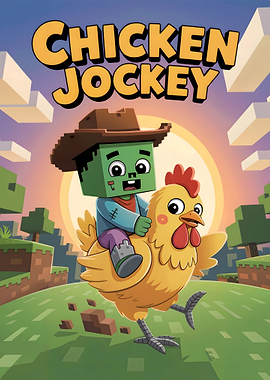 Minecraft Chicken Jockey Illustration
