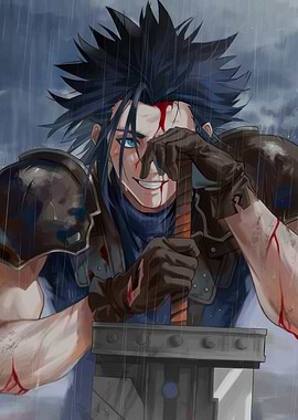 Zack Fair in the Rain