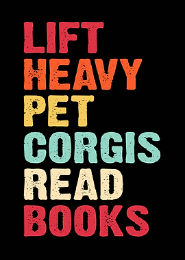 Lift Heavy Pet Corgis Read Books