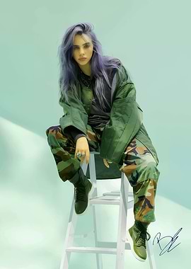Billie Eilish in Camo
