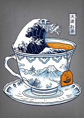 Great Wave Tea Cup