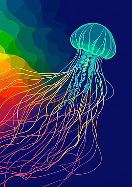 Minimalist Abstract Jellyfish Illustration