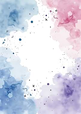 Watercolor Abstract Background with Pink and Blue