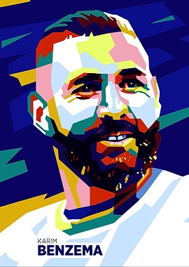 Karim Benzema Colorful Portrait