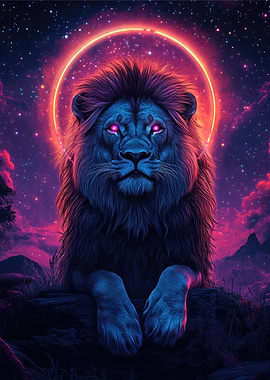 Cosmic Lion with Halo