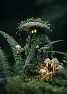 Mystical Forest Guardian with Glowing Eyes