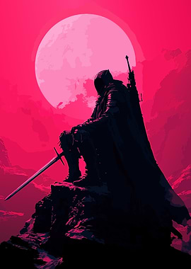Dark Knight under a Pink Moon