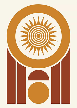 Abstract Sun Geometric Art Print
