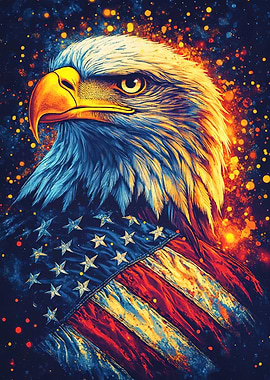 American Eagle Flag Animal