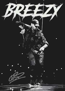 Chris Brown Breezy Black and White