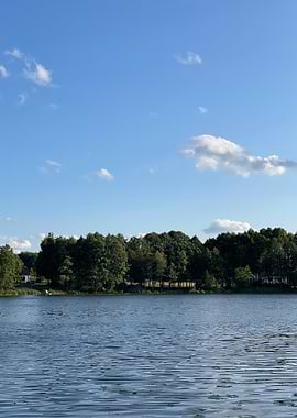 Lake and Forest Under Blue Sky aaa