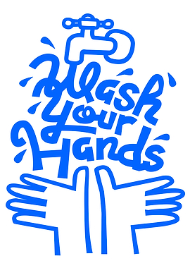 Wash Your Hands Blue Illustration
