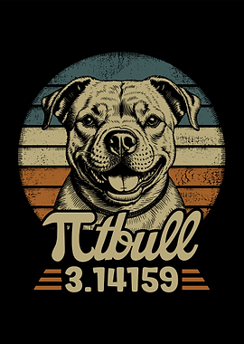 Pi-tbull Dog Art Pi tbull Pi day