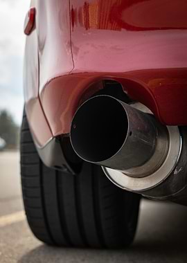 Red Toyota Supra mark4 a80 Car Exhaust and Tire Detail