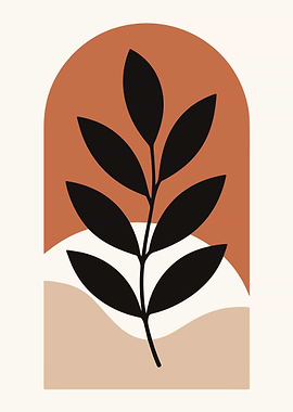 Minimalist Plant Art with Geometric Shapes
