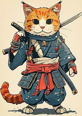 Samurai Cat Warrior Animal