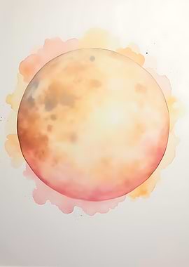 Watercolor Planet Illustration