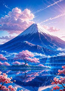 Sakura Cherry Blossom Mount Fuji Japan Landscape Nature