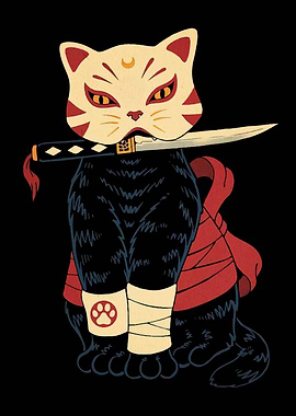 Samurai Cat with Sword