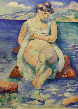 Bather by the Sea Painting