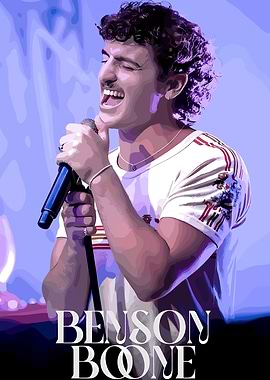 Benson Boone singing on stage