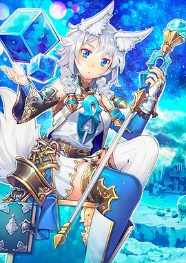 Fox Girl with Magic Cubes