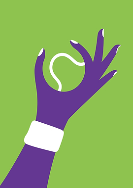 Hand Holding Tennis Ball Illustration