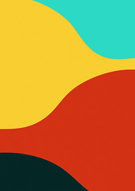 Abstract Wavy Color Blocks