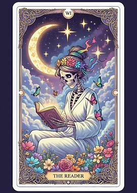 The Reader Tarot Card Illustration