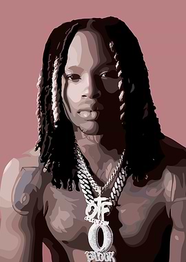 King Von Portrait Vector Art