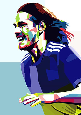 Antoine Griezmann Colorful Portrait