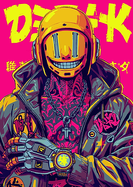 Cyberpunk Character Portrait with Tattoos