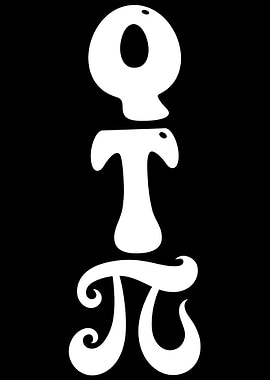 Q T Pi White on Black Cutie Pie Pi Day