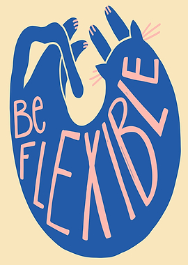 Be Flexible Cat Illustration
