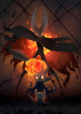 Hollow Knight Characters with Fire