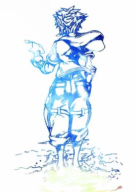 Sora Kingdom Hearts Blue Silhouette