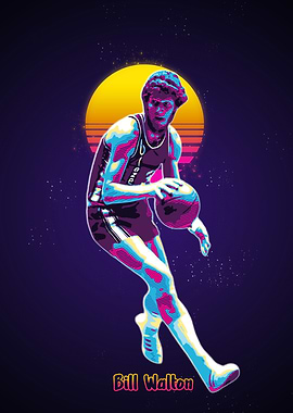 Bill Walton Retro Basketball Art