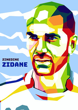 Zinedine Zidane Colorful Portrait