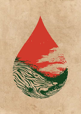 Water Drop Landscape Art