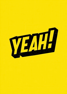 Yeah! Black Text on Yellow Background