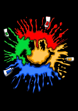 Colorful Paint Splatter with Tubes