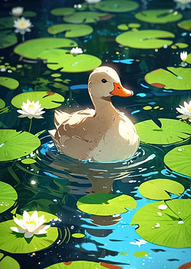 Duck Lily Pond Animal
