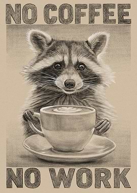 Raccoon Coffee Break: No Coffee, No Work