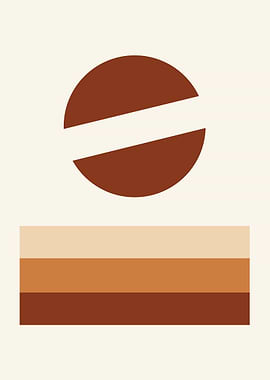 Minimalist Brown Geometric Shapes Art