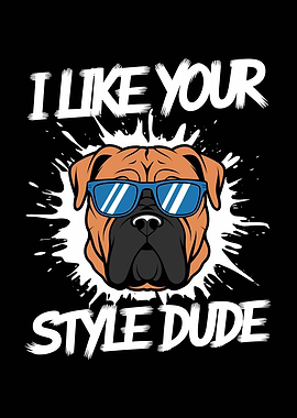 Bullmastiff Dog with Sunglasses