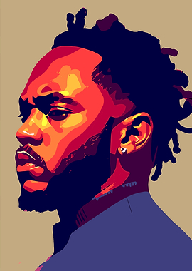Kendrick Lamar Pop Art Portrait